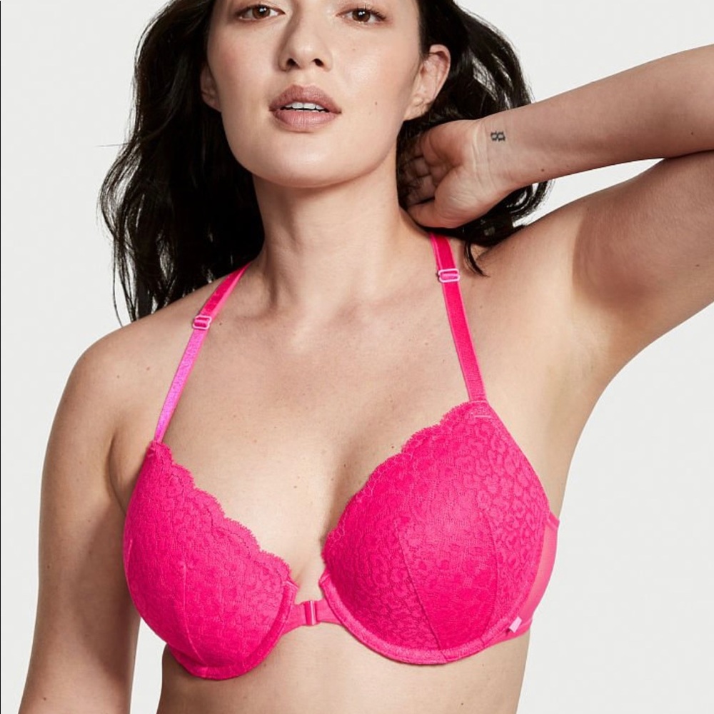 NEW! Victoria’s Secret Sexy Tee Lightly-Lined Demi Bra Hot Pink La Dolce Rose